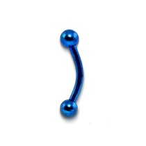 1.2mm Curved Barbell w/ Balls -Blue Piercing Jewelry