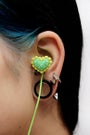 Heart -Earphones -Green/yellow