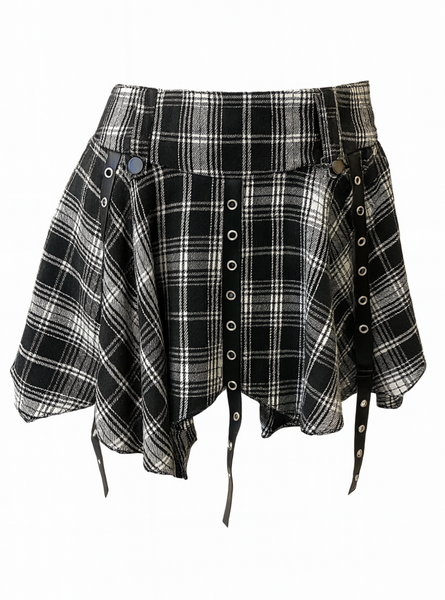 Checked Skirt -Black & White