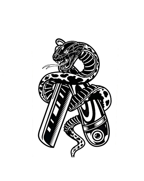Temporary Tattoo  -  Snake & Knife