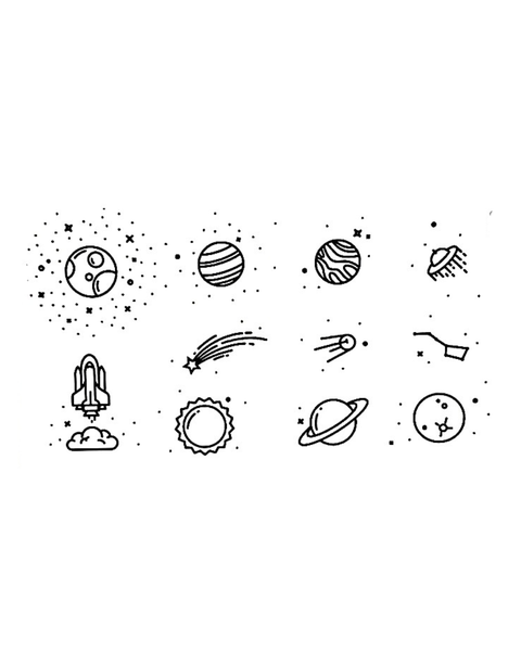 Temporary Tattoo  - Planets