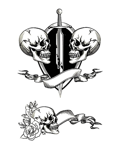Temporary Tattoo  -  Skulls