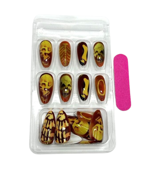 False Nails & Stickers -Bones