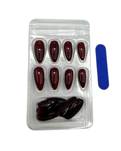 False Nails & Stickers -Blood Red