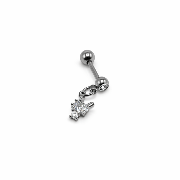 Copy of 1.2mm Titanium barbell -diamond