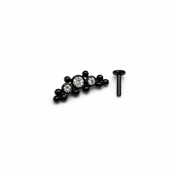 1.2mm Labret black with diamonds
