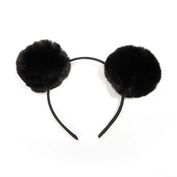 Pom pom Headband -Black