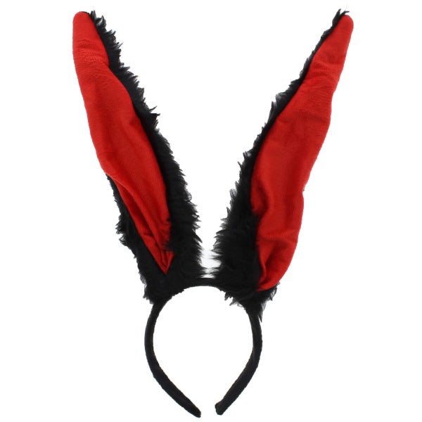Bunny Ears Hairband - Black/Red