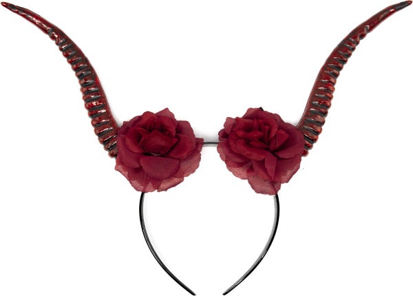 Antler Headband - Red Roses