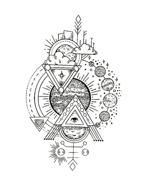 Temporary Tattoo  - Planets