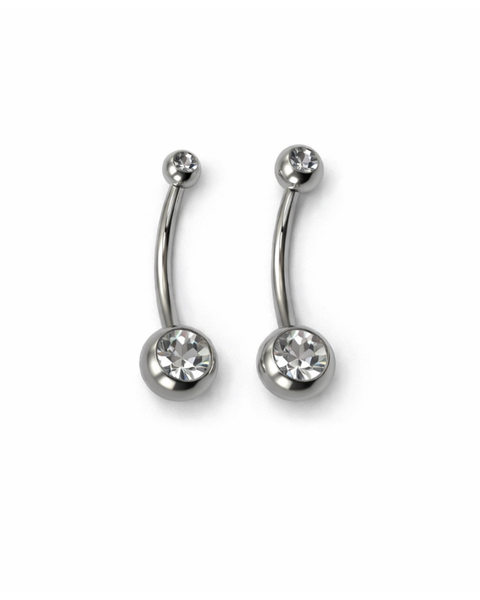 Titanium Belly Piercing - Silver