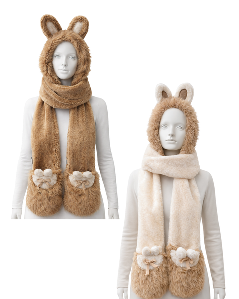 Hat w/scarf  -Bunny