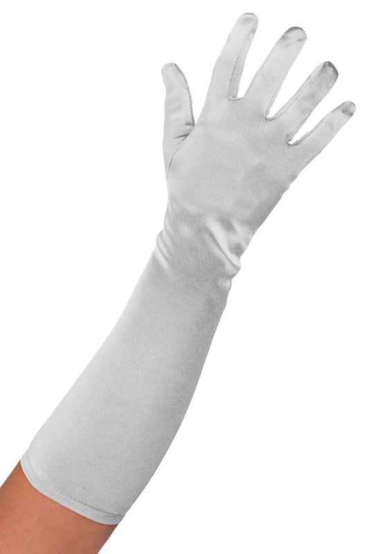 Satin Gloves -Silver