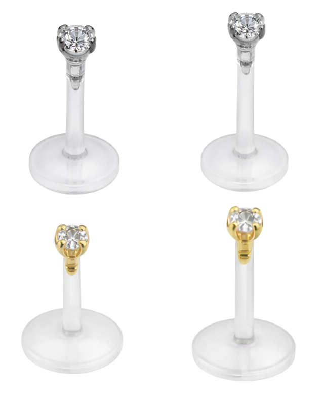 1.2mm Plastic Labret w/diamond